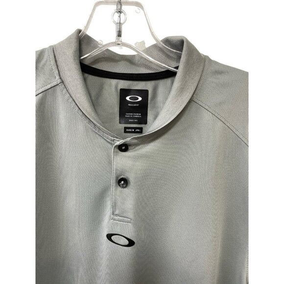 Oakley Bomber Collar Polo Mens Size Medium Gray - Picture 2 of 5